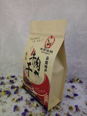 Kraft Paper Flat Bottom Bag With Clear Window For Coffee Bean, Cereal